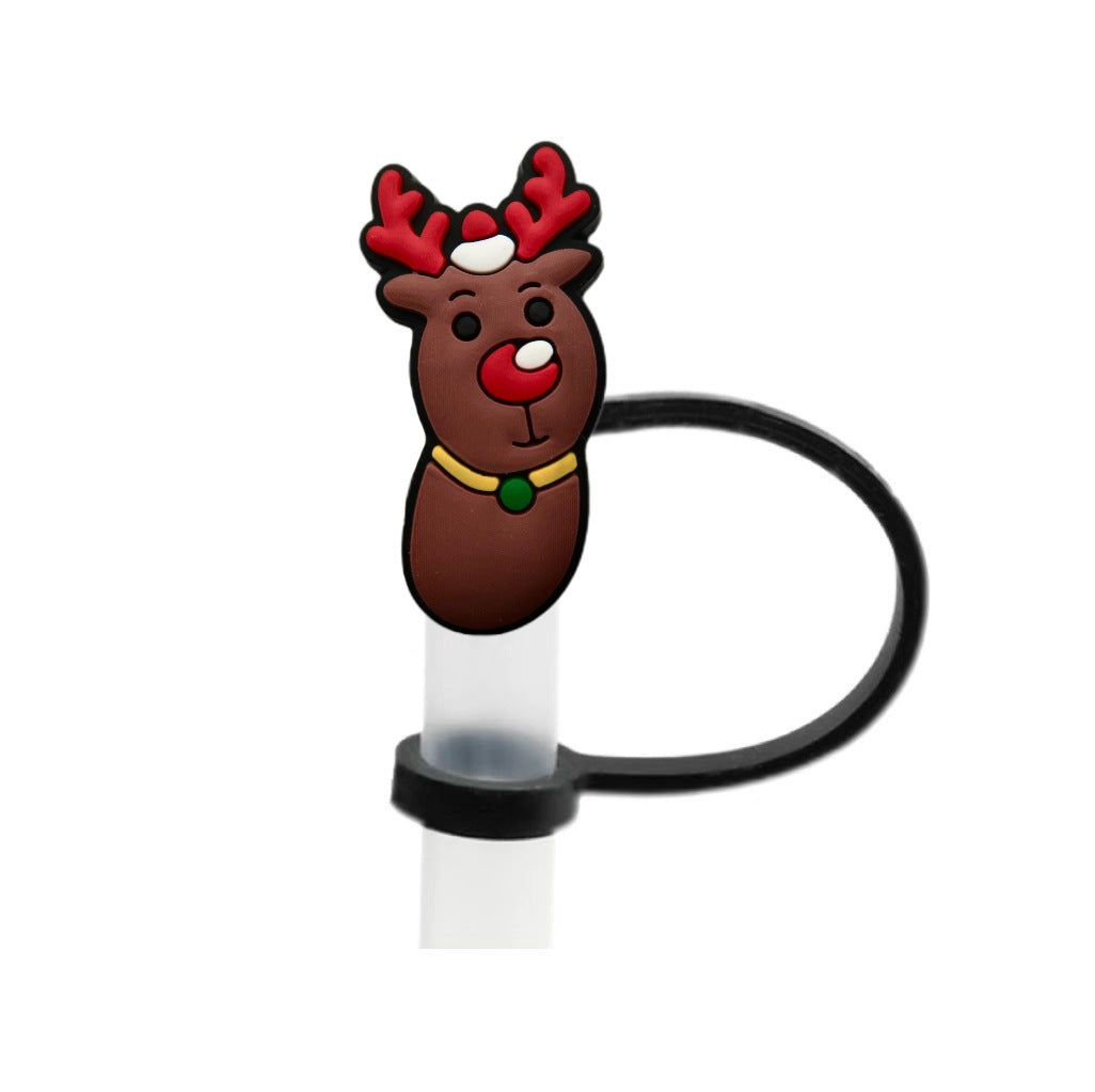 Wholesale 10pcs Christmas theme ideas 8/ 10mm Straw Cover Straw Tube Cap