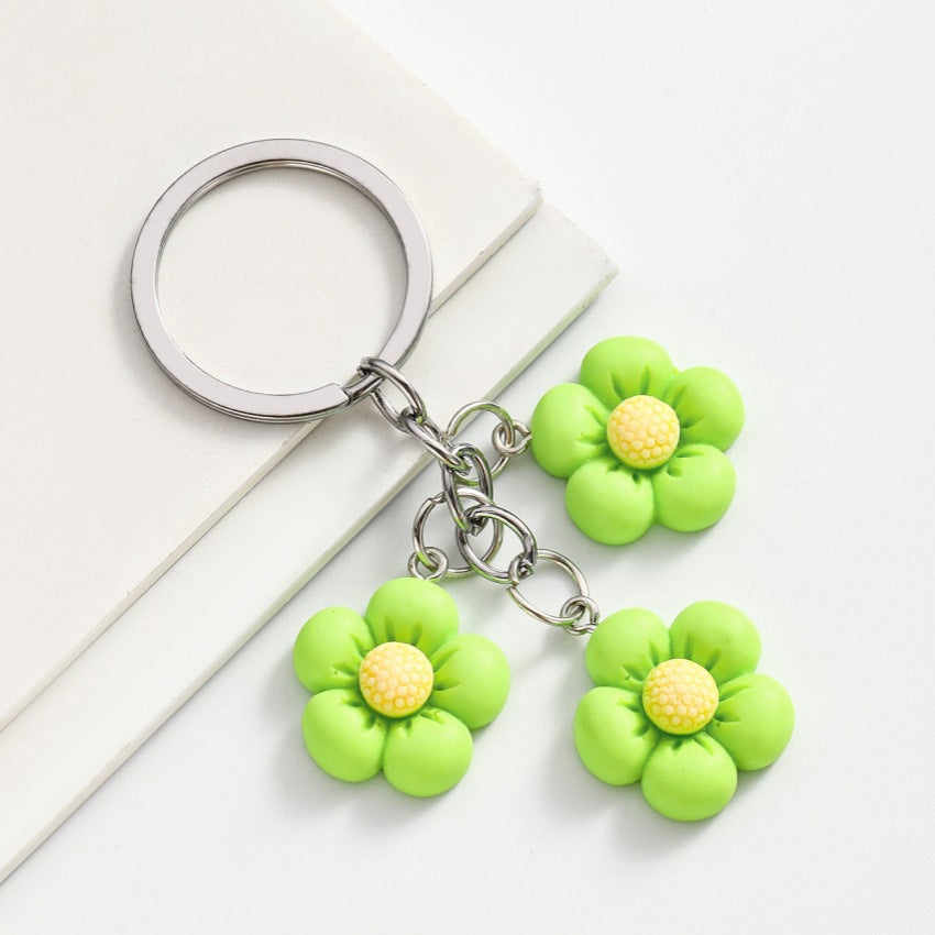 Wholesale DIY Candy Color Five Petal Flower Keychains ACC-KC-RongRui007