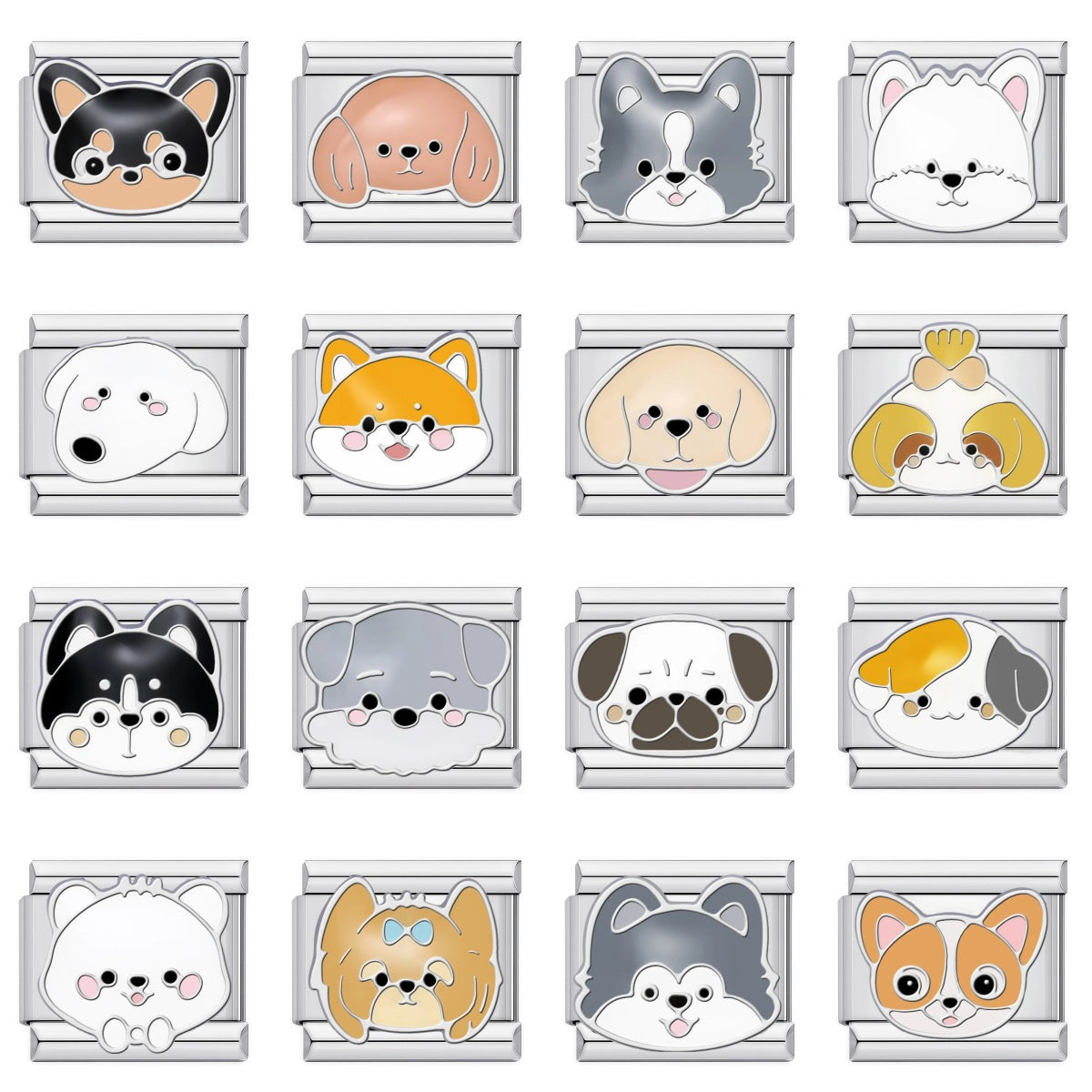 Wholesale Module Bracelet DIY Watch Strap Pet Dog Pattern DIY Italian Charms Bracelet