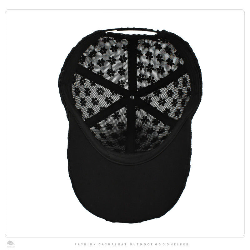 Wholesale Sun Hat Lace Hollow Flower Baseball Cap ACC-HT-DaQi002