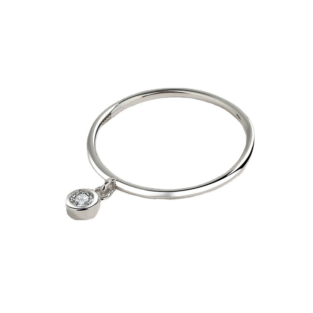 Wholesale S925 Sterling Silver  Small Circle Full Diamond Ring