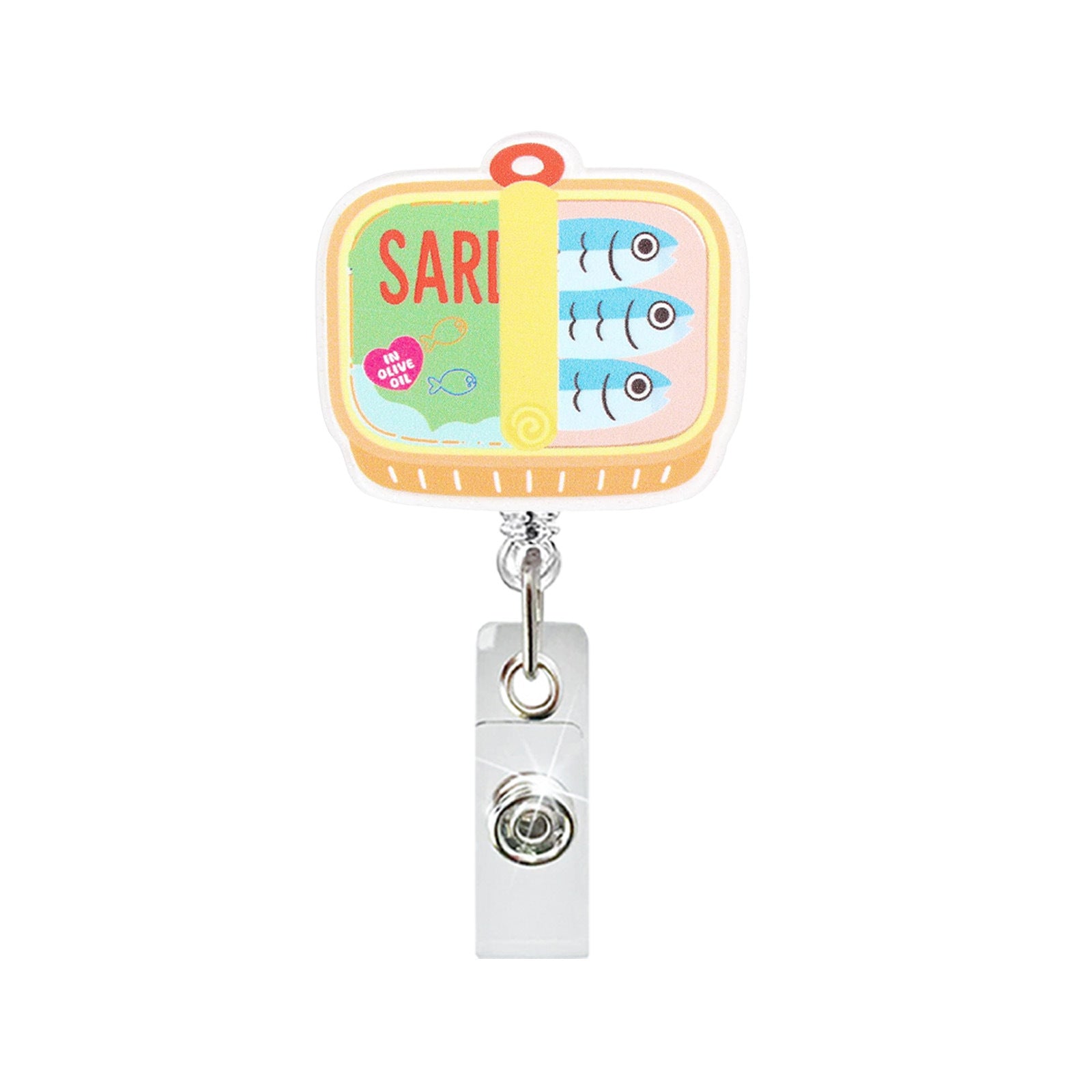 Wholesale Ocean-Themed Acrylic Retractable ID Badge Reel - nut Tree Dolphin Sea Turtle Design,  Office Gift