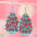 Wholesale Valentine's Day Plaid Love Water Drop Leather Double Sided Earrings