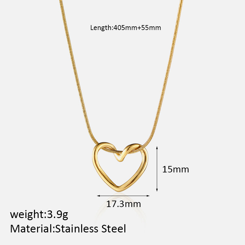 Wholesale Stainless Steel  Hollow Love Necklace