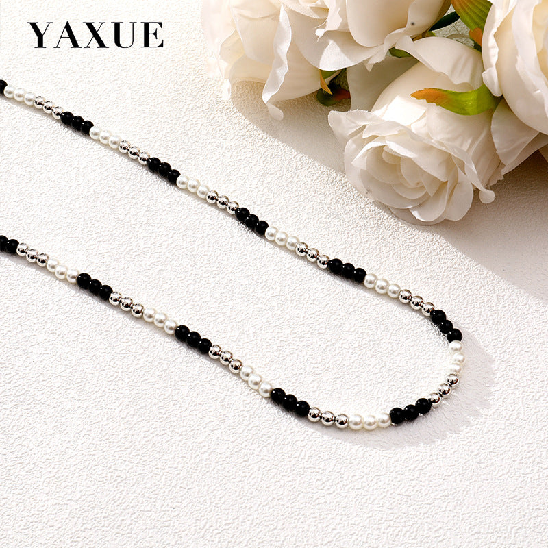 Wholesale  glass beads  pearl all-match long beaded  necklace