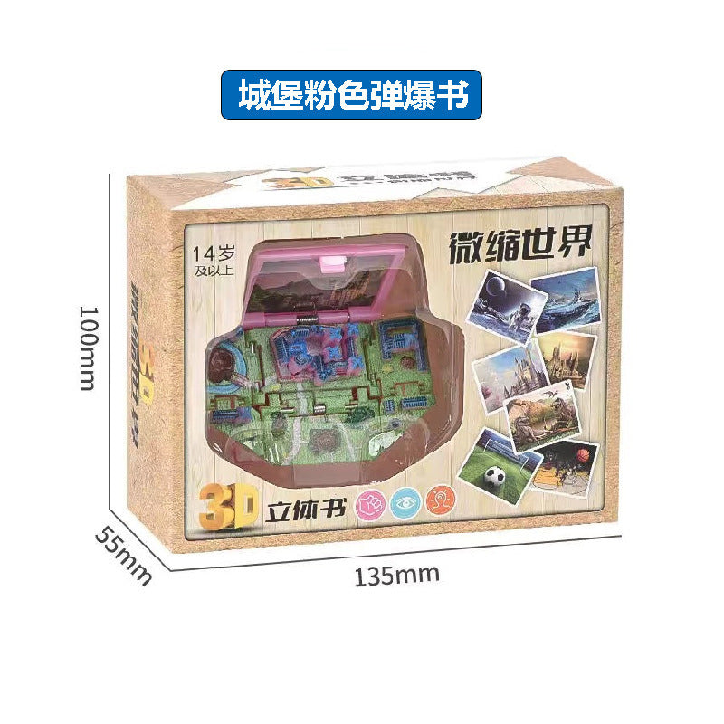 Wholesale 3D Stereo Dinosaur Foldableing Bomb Book Mini Keychain