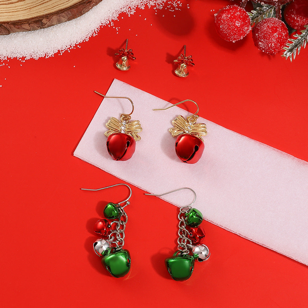Wholesale Christmas Red and Green Bell Earrings Sets ACC-ES-MY026