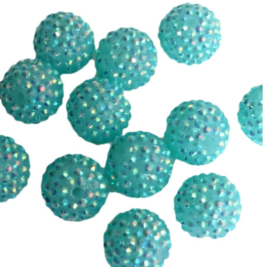 Wholesale 5pcs 10-22MM Resin Diamond Ball Jelly Water Blue AB Color Diamond Ball Beads ACC-BDS-NiJia049