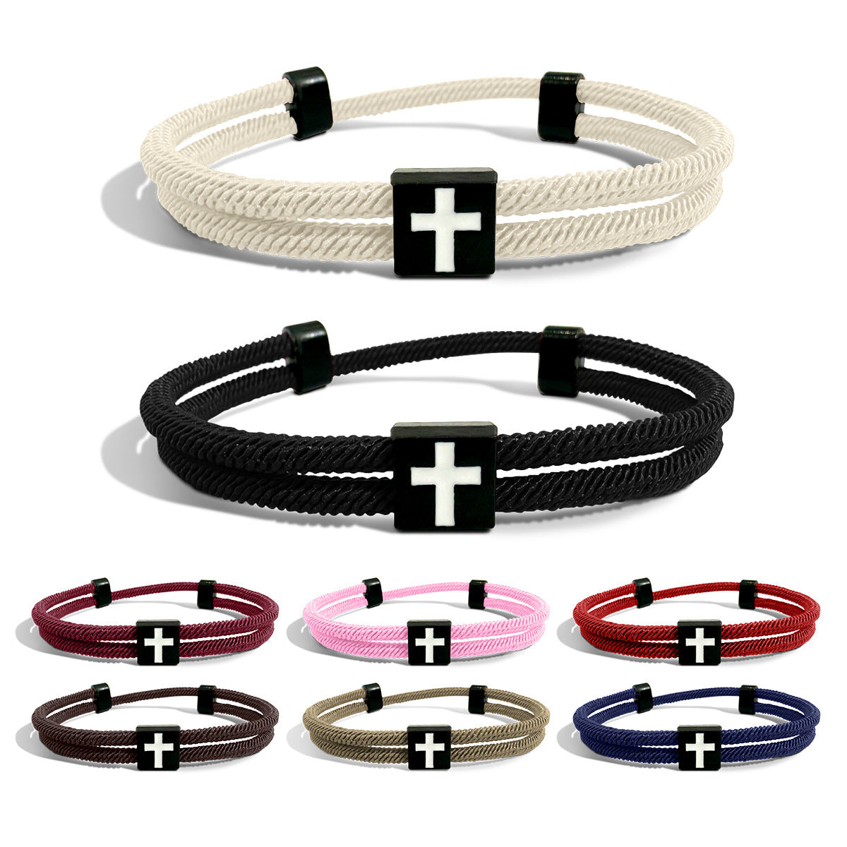 Wholesale Alloy Braided Cross Adjustable Bracelet Unisex Couple Everyday Jewelry Accessory Gift