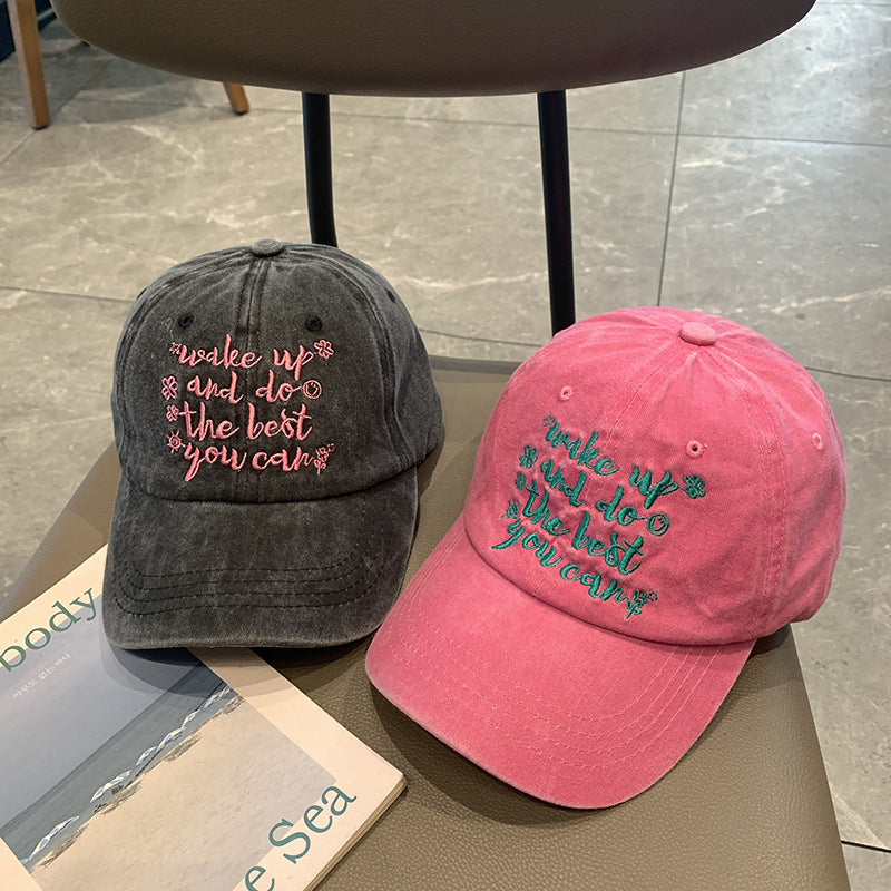 Wholesale  Washed Letter Embroidered Baseball Cap