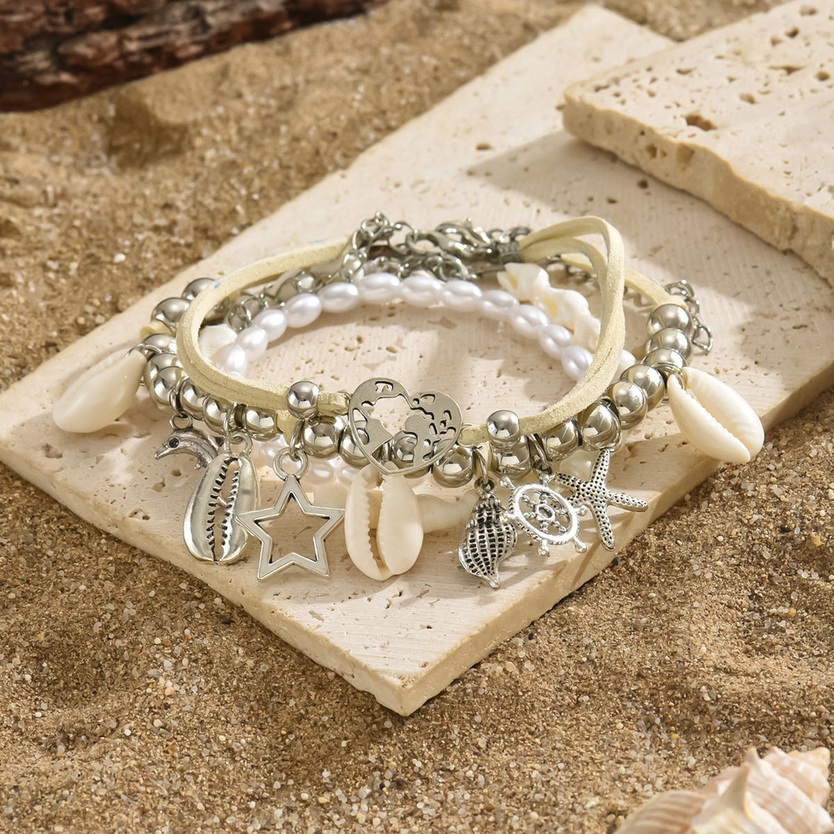 Wholesale anklet retro holiday style Bohemian conch shell starfish pendant foot decoration