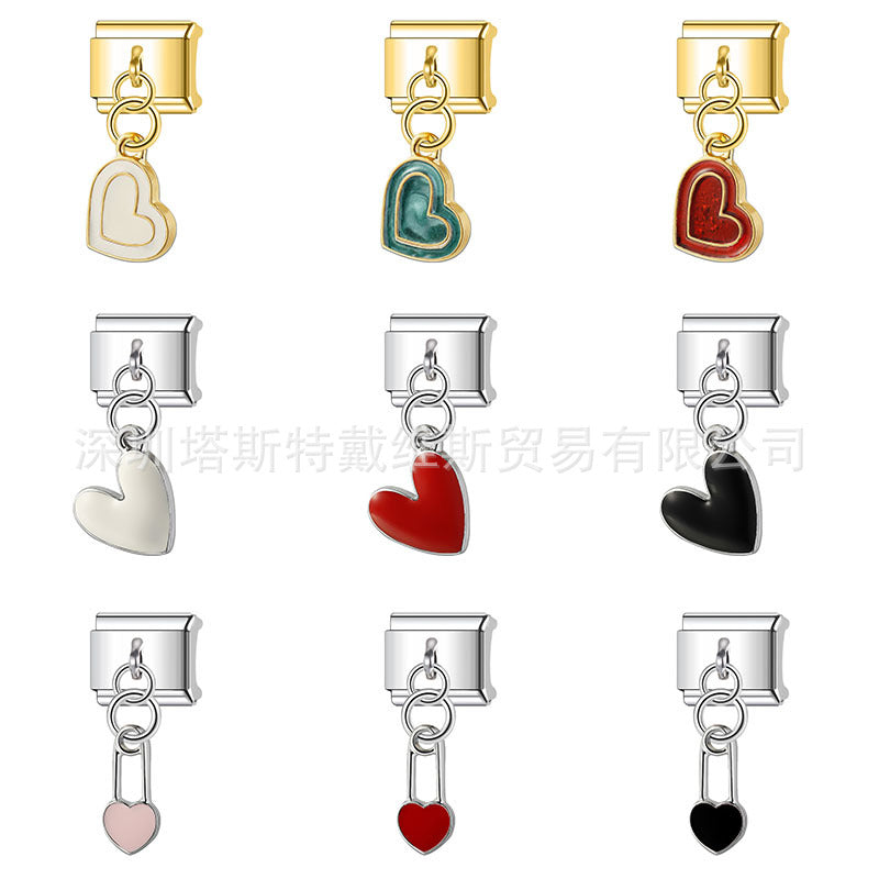 Wholesale Heart-Shaped 9mm Alloy Electroplated Pendant – DIY Bracelet Charm,  Boutique Resale Jewelry Accessory
