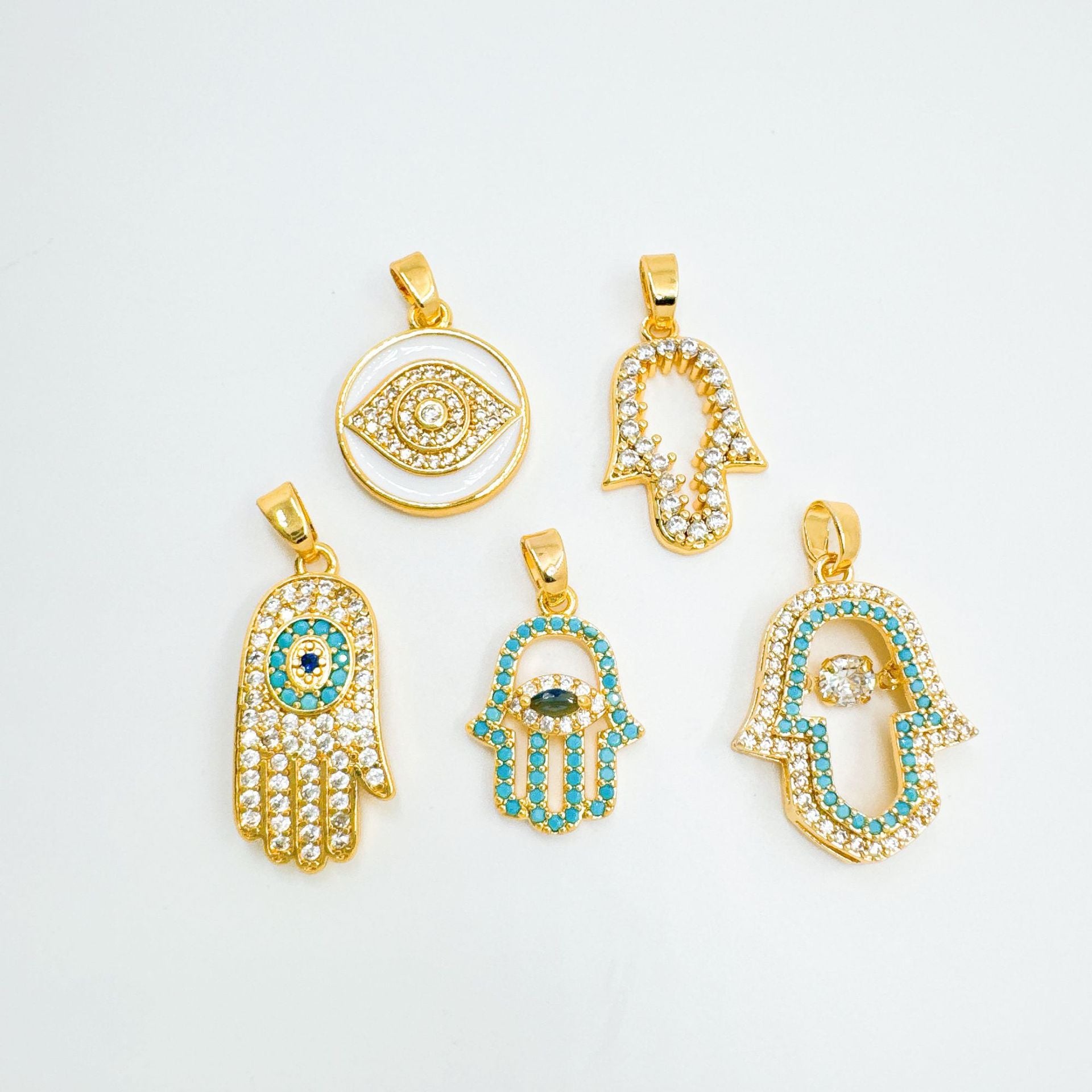 Wholesale Evil Eye Pendant Necklace Gold Plated Zircon Sweet-Cool Style Fashion Accessory
