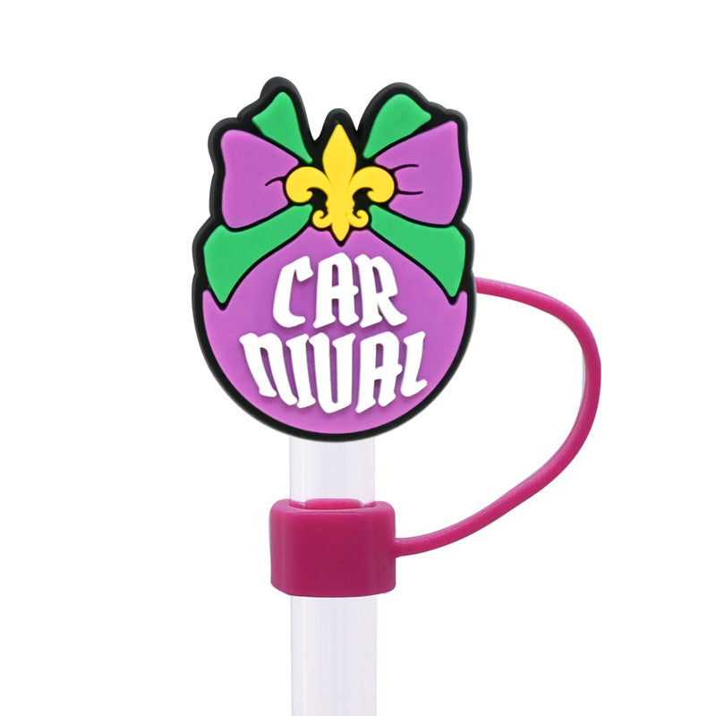 Wholesale Random 100pcs Carnival Series Straw Cover 10MM Straw Tube Cap