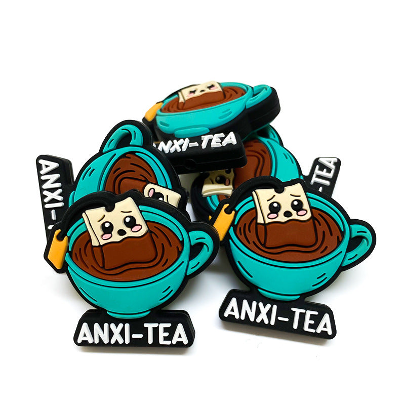 Wholesale 10pcs  realistic tea and coffee cup silicone Focal Beads DIY Bead Accessories