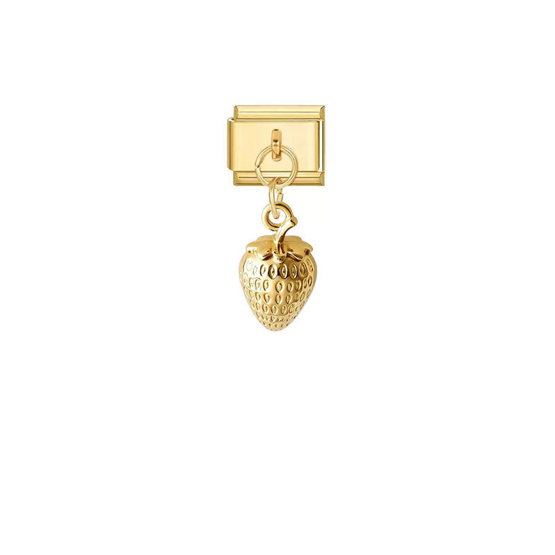 Wholesale Trendy Gold Plated Grape Pendant Jewelry Accessory Stainless Steel Fruit Charm For DIY Craft And Boutique Resale