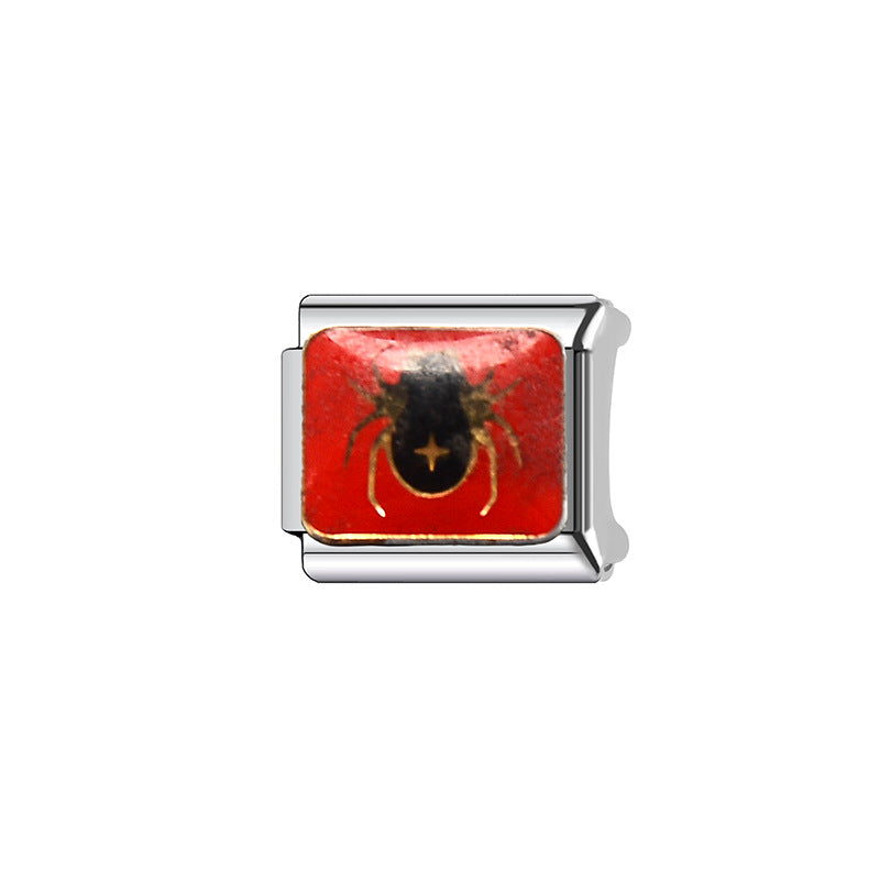 Wholesale Italian Charm Bracelet 9mm DIY Splicing Cute Ghost Stainless Steel Composable Bracelet