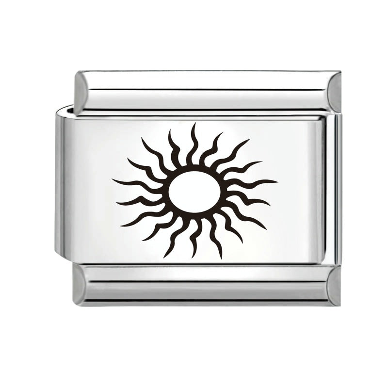 Wholesale  Italian Charm Bracelet 9mm DIY Splicing Removable Black and White Series Stainless Steel Composable Bracelet