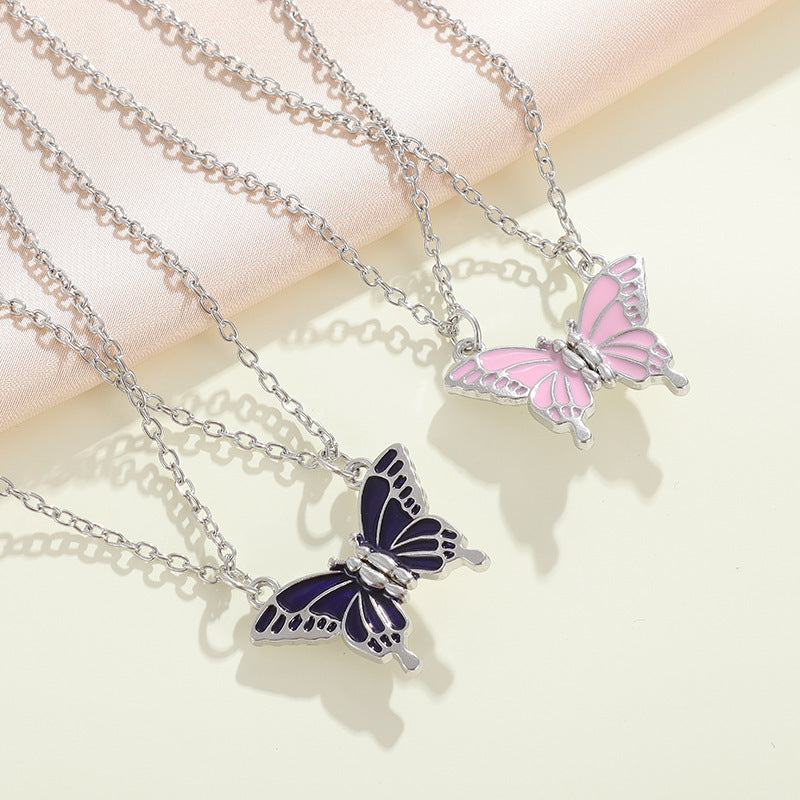 Wholesale  Friends Color Butterfly Friendship Magnetic Necklace