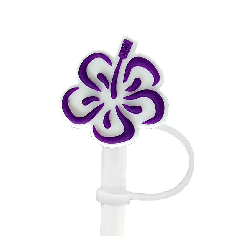 Wholesale 10PCS Puerto Rican 7-8mm Straw Tube Cap PVC Soft Rubber Dust Plugs Cute Straw Decorations ACC-SCR-KuaJ001