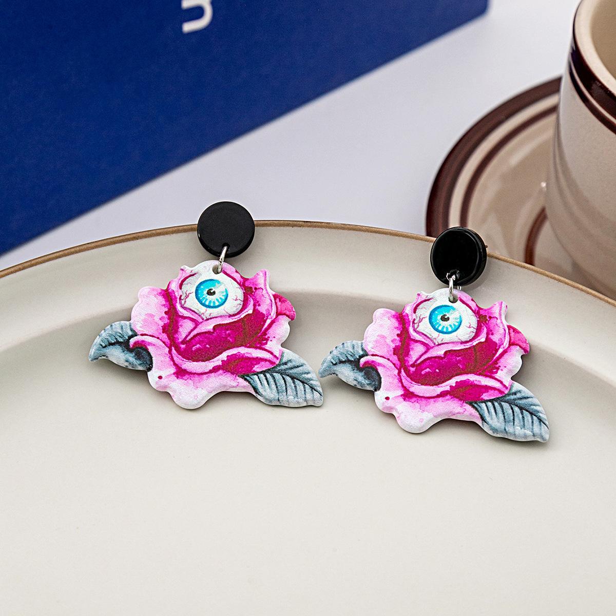 Wholesale Halloween Horror Skull Bandage Pumpkin Head Acrylic Earrings ACC-ES-ZhuiWo007