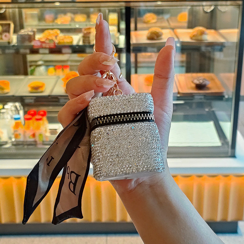 Wholesale Mini Rhinestone Earphone Bag, Zero Wallet, Light Luxury Style Keychain ACC-KC-JY001