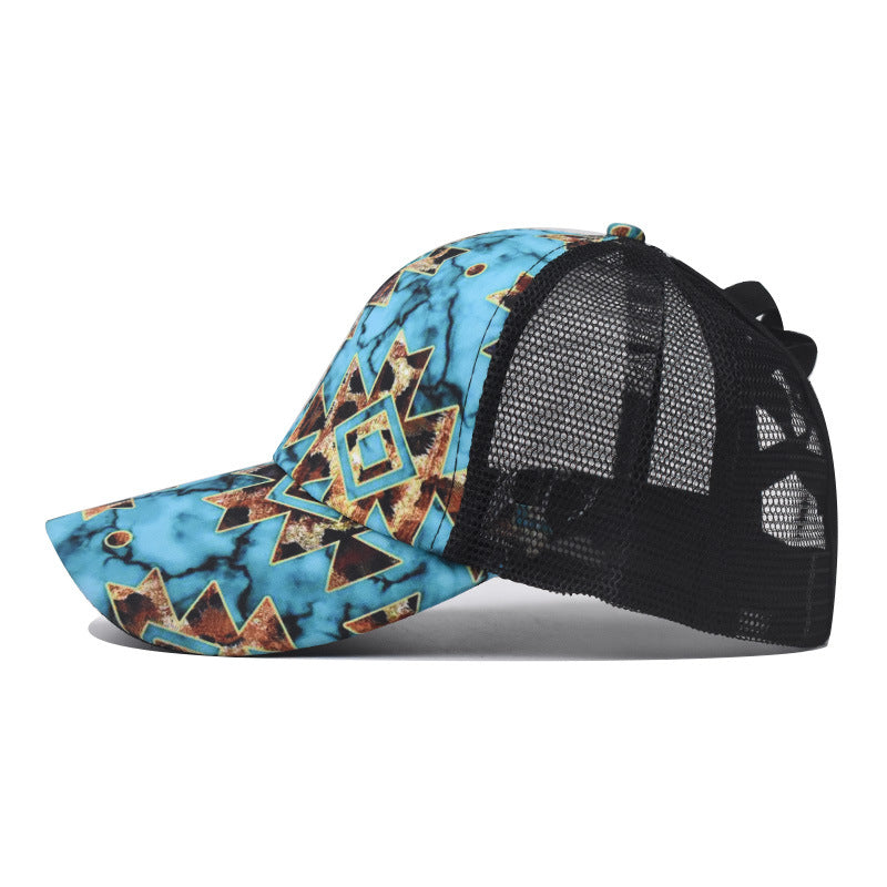 Wholesale Aztec Western Style Cross Ponytail Baseball Cap Hat ACC-HT-ErXu009