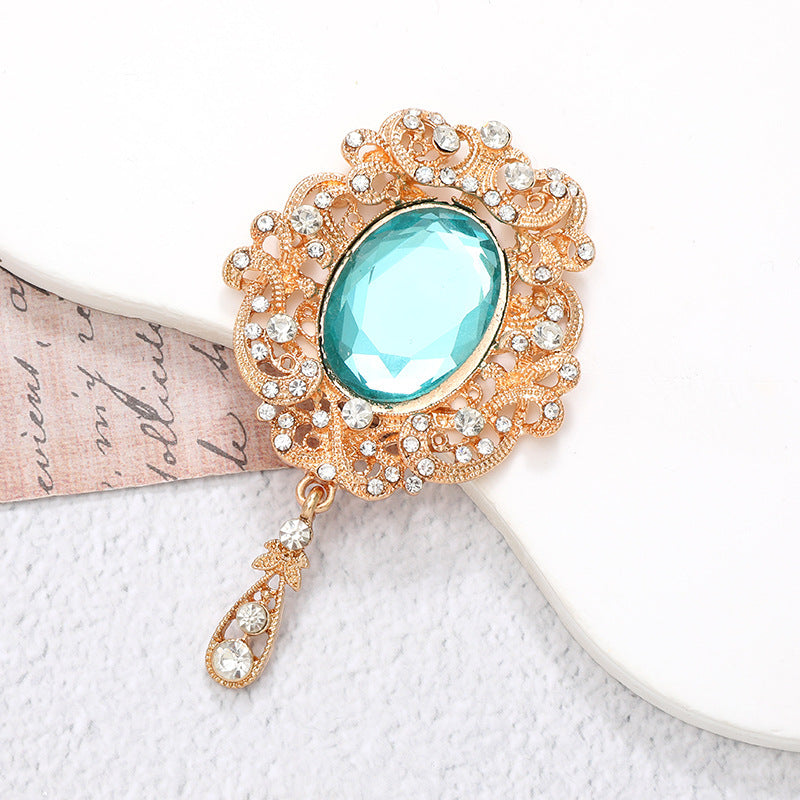 Wholesale  Diamond Pearl Flower Sun God flower brooch gem pendant