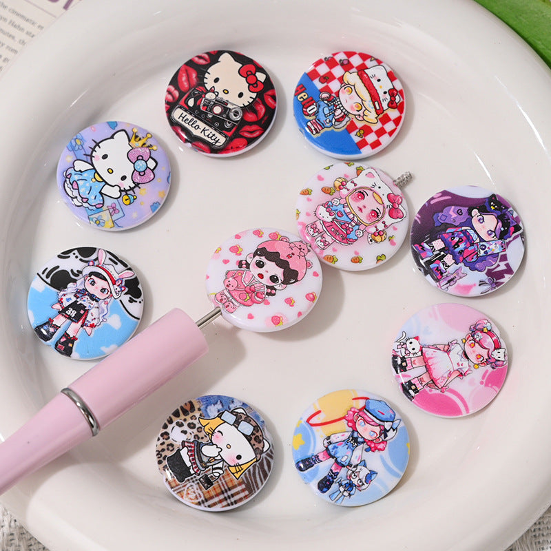 Wholesale 10pcs Plastic Cute Cartoon Beads DIY Bead Accessories