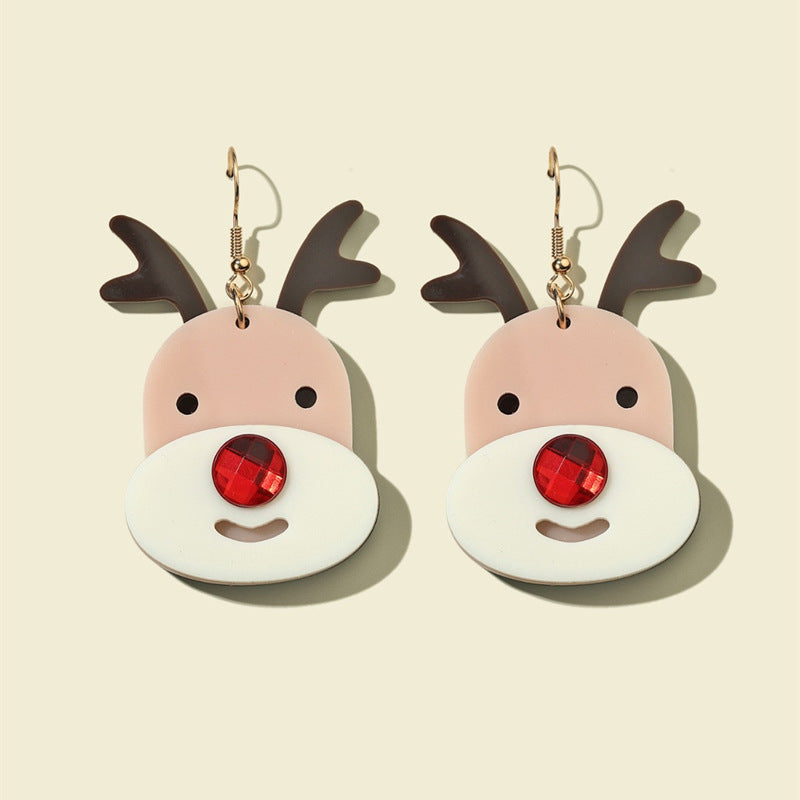 Wholesale Christmas Exaggerated Acrylic Cartoon Color Matching Earrings ACC-ES-JunJie011