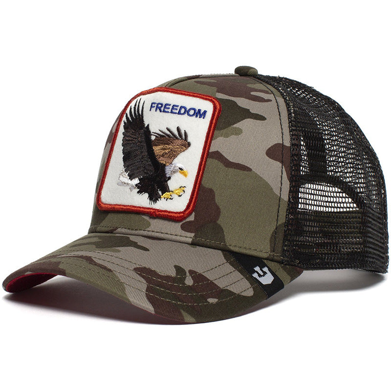 Wholesale Cartoon Animal Sun Protection Mesh Embroidery Hat Baseball Cap ACC-HT-JingKun009