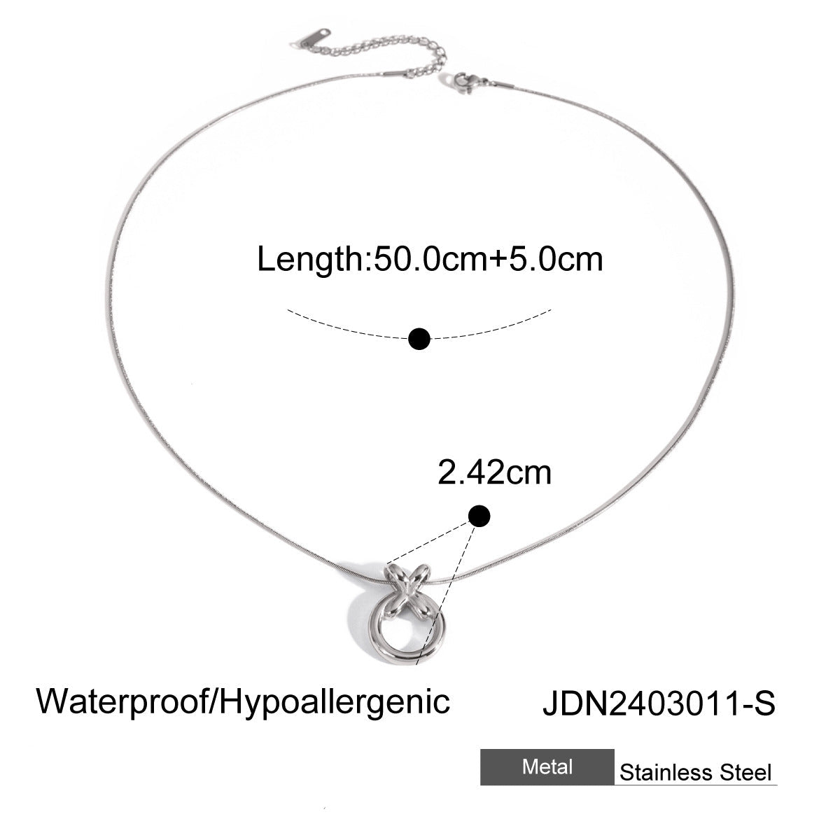 Wholesale 18k Gold Stainless Steel/XO One Pendant Necklace