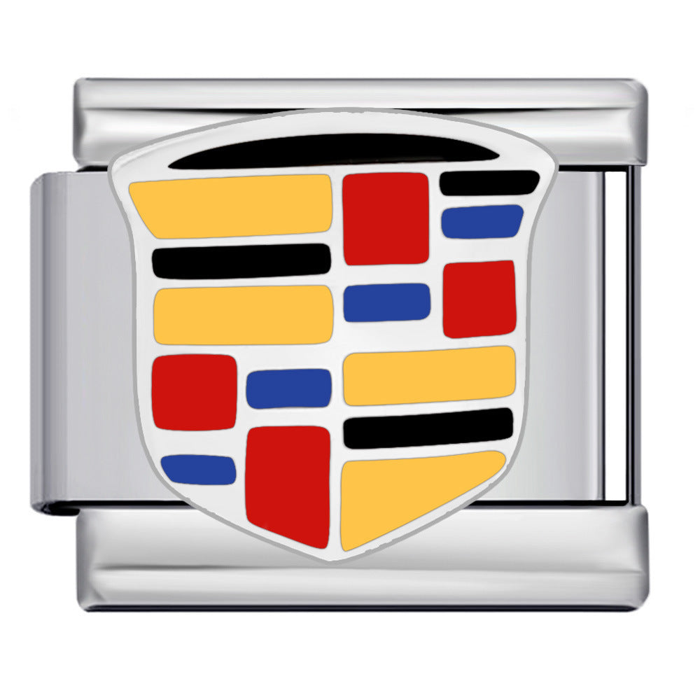 Wholesale 5pcs Italian Charm Bracelet 9mm DIY Splicing Car Logo Stainless Steel Composable Bracelet