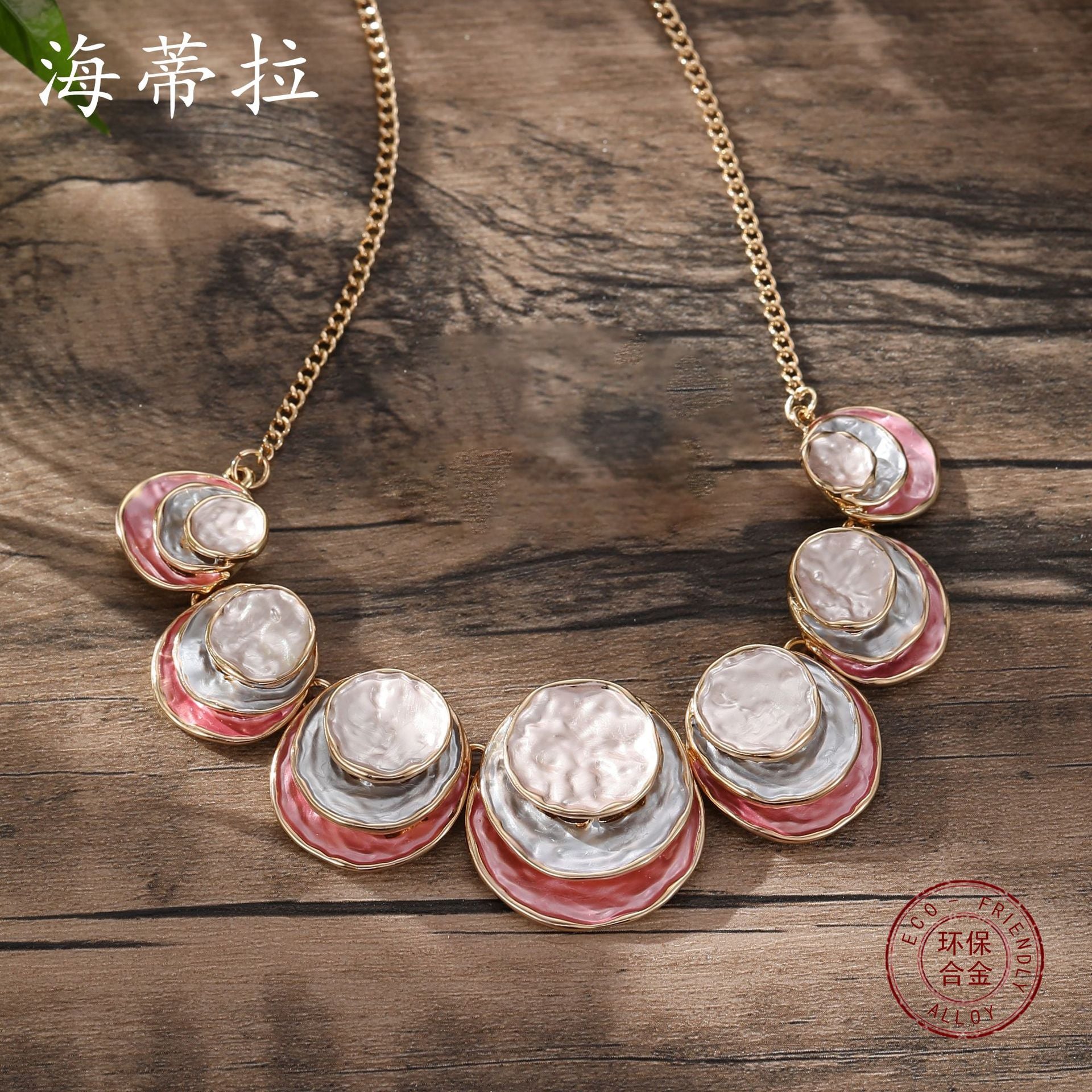 Wholesale  Multi-layer Round Color Coated Necklace