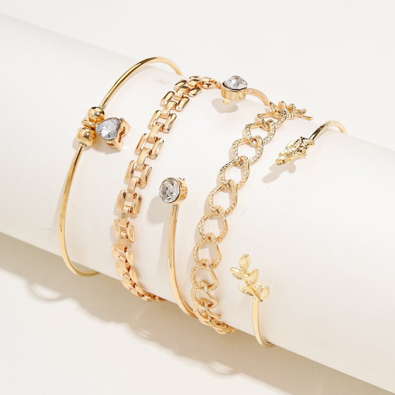 Wholesale Diamond Butterfly Stacked Chain Hip Hop Multi-Layer Bracelet ACC-BT-Gaot001