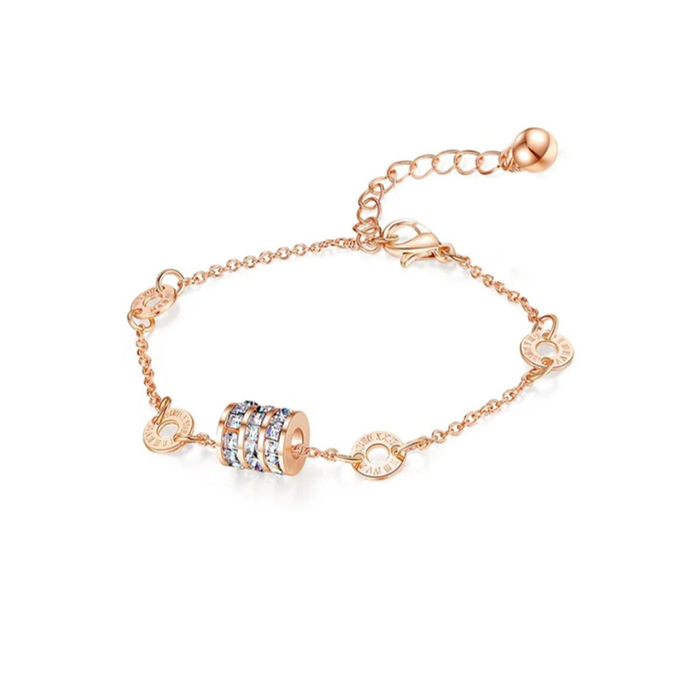 Wholesale Titanium Steel Square Diamond Small Waist Bracelet Stacked Bracelet