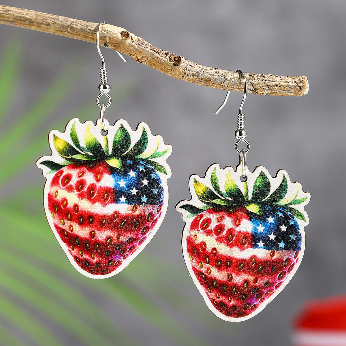 Wholesale  Independence Day Elements Wooden Earrings