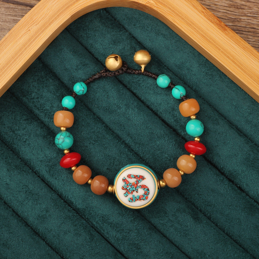 Wholesale Ethnic Retro Tibetan Hand-woven Turquoise Bracelet