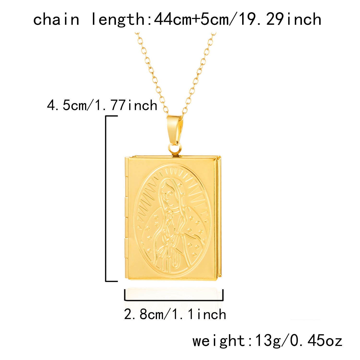 Wholesale  Stainless Steel Carved Love Can Open Photo Frame Necklace