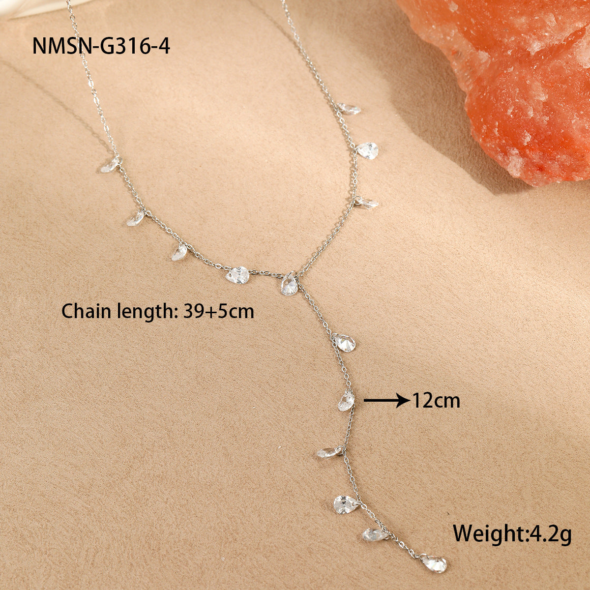 Wholesale  Fashion Tassel Y-Shaped Chain Stainless Steel Necklace