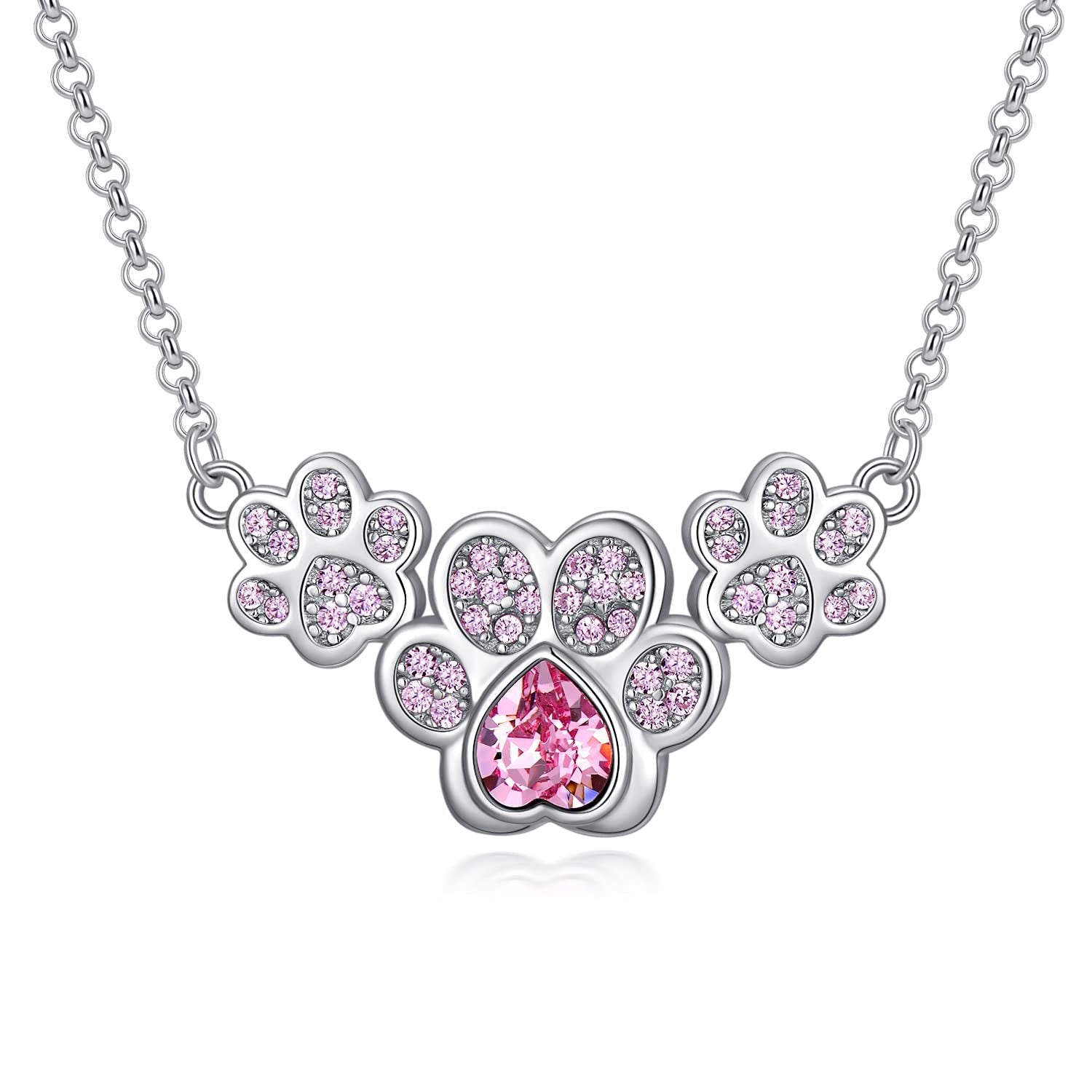 Wholesale  Pet Paw Pendant Cute Cat Puppy Paw Love Necklace