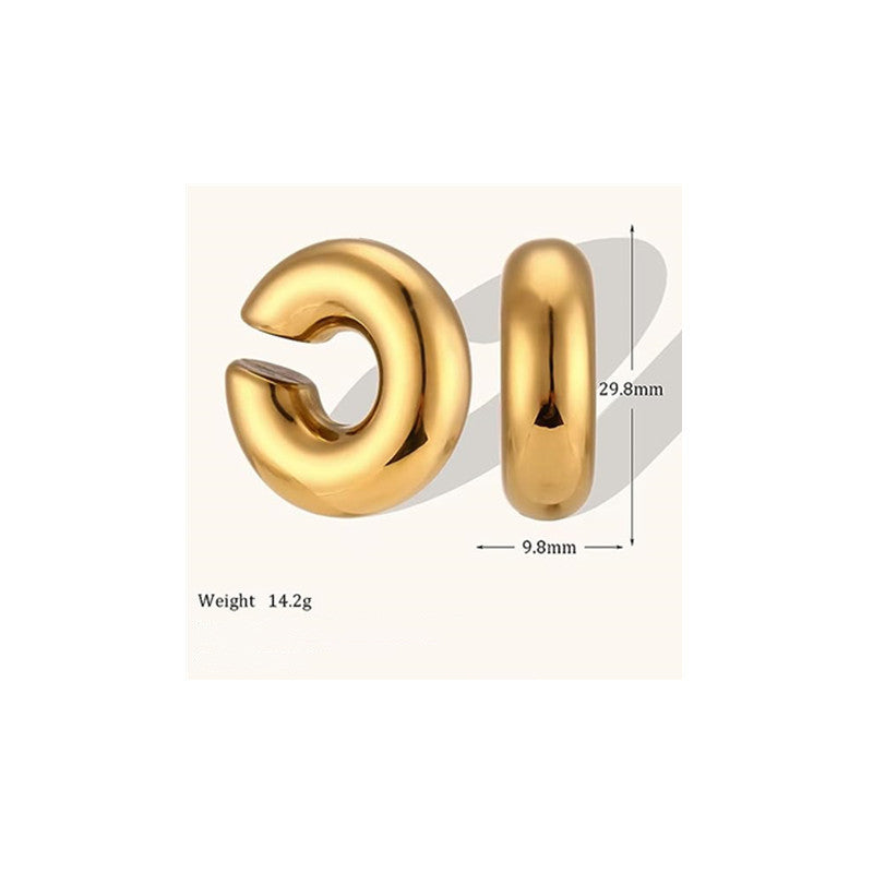 Wholesale Stainless Steel Earrings Hollow Ring Ear Clips Non-perforated Cartilage Clips ACC-ES-HuiBang002