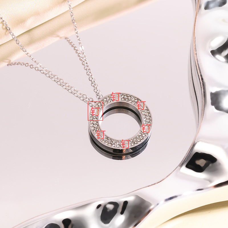 Wholesale Starry Sky Gold Plated Disc Pendant Necklace,  Chic Fashion Jewelry Gift for Women