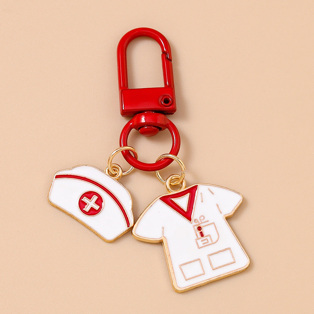 Wholesale rhot nurse clothing nurse cap key chain key chain personalized medical supplies key ring bag pendant