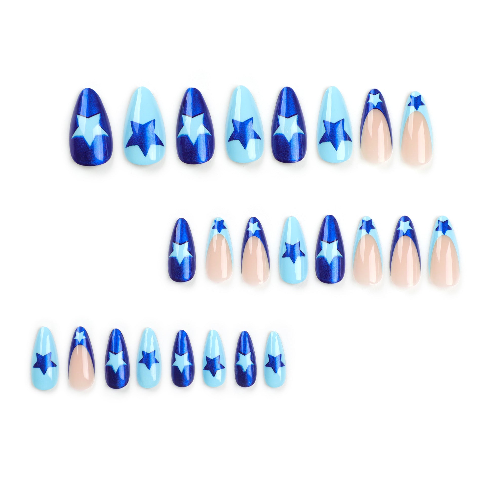 Wholesale 24 Pieces/box Star Press-on Nails Kits Nail Stickers ACC-NS-LeFan039