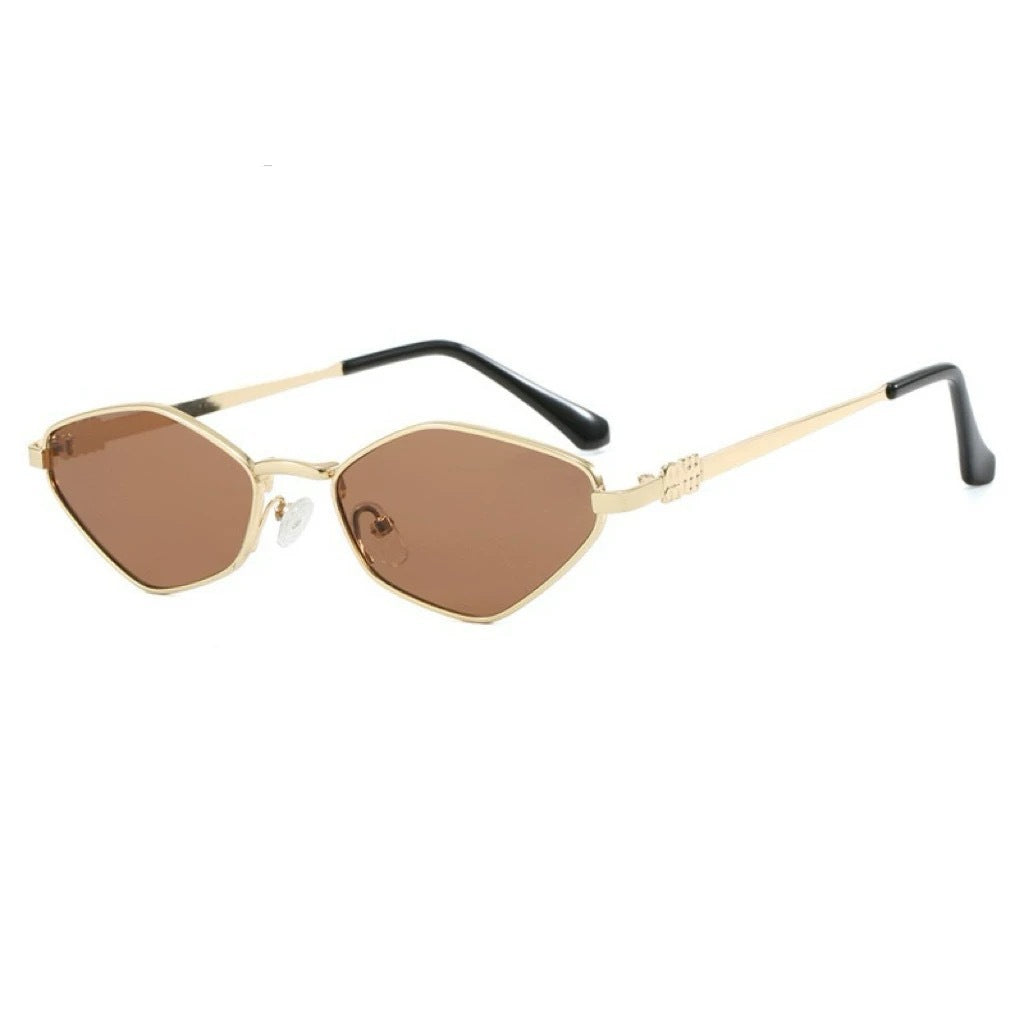 Wholesale Chic Diamond Metal Sunglasses for Women,  Small Frame Black UV400,  Fashion Accessory