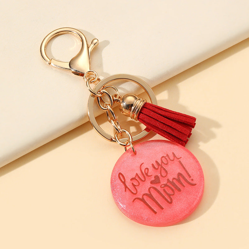 Wholesale Mother's Day MOM Resin Tassel Keychain ACC-KC-HuiWen011