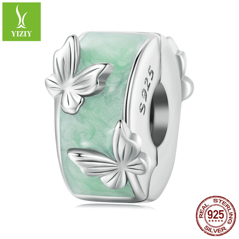 Wholesale Wizard of Oz DIY Bracelet Beaded Accessories Mint Green S925 Sterling Silver Pendant ACC-CHS-YinZhiyun005