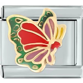 Wholesale  Italian Charm Bracelet 9mm DIY  insects and welded butterflies Creative Stainless Steel Composable Bracelet