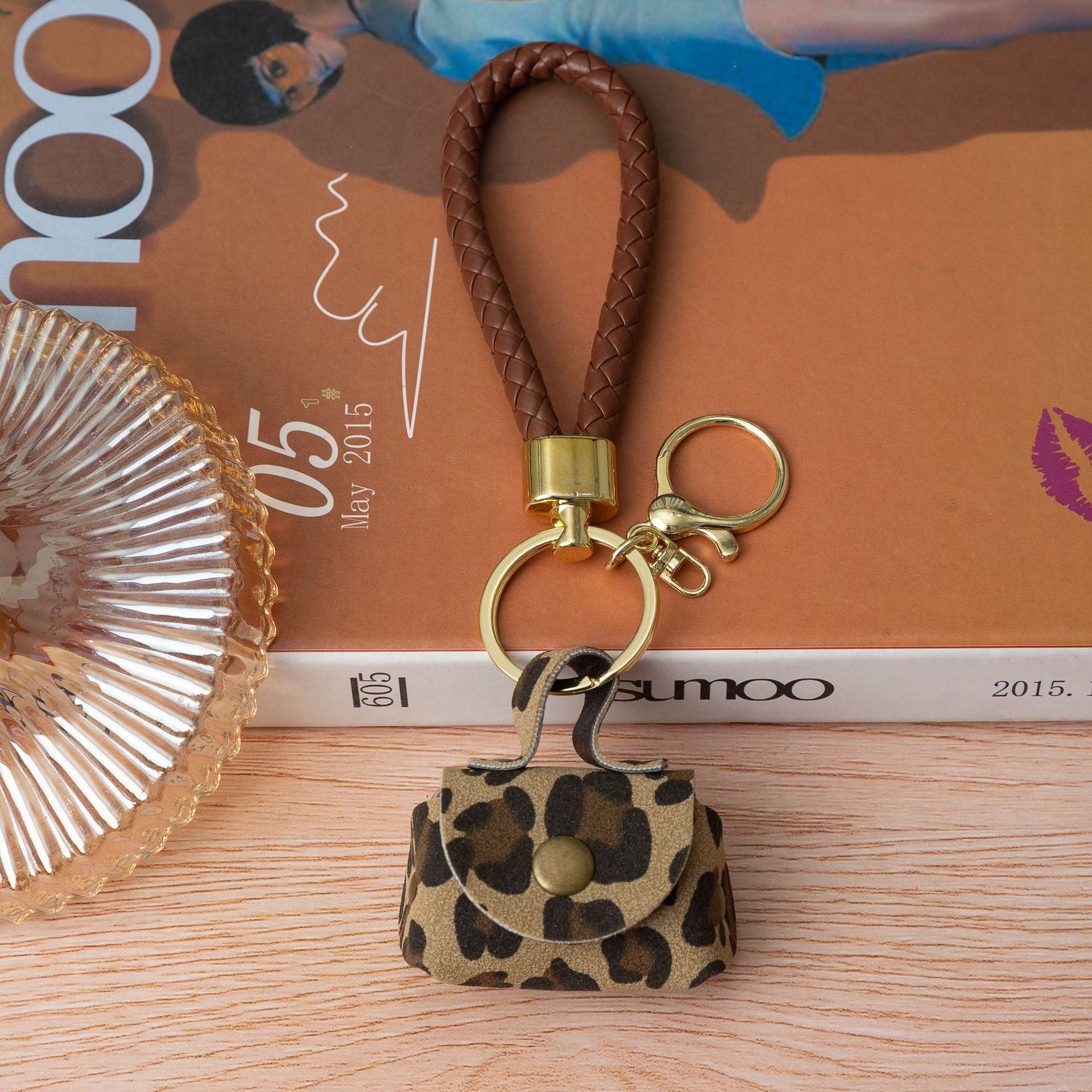 Wholesale Leopard print PU keychain